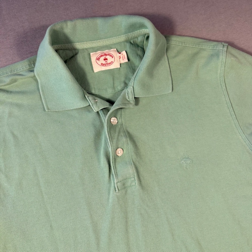 Brooks Brothers Red Fleece Mens Mint Green Cotton Pique Polo Shirt Size M